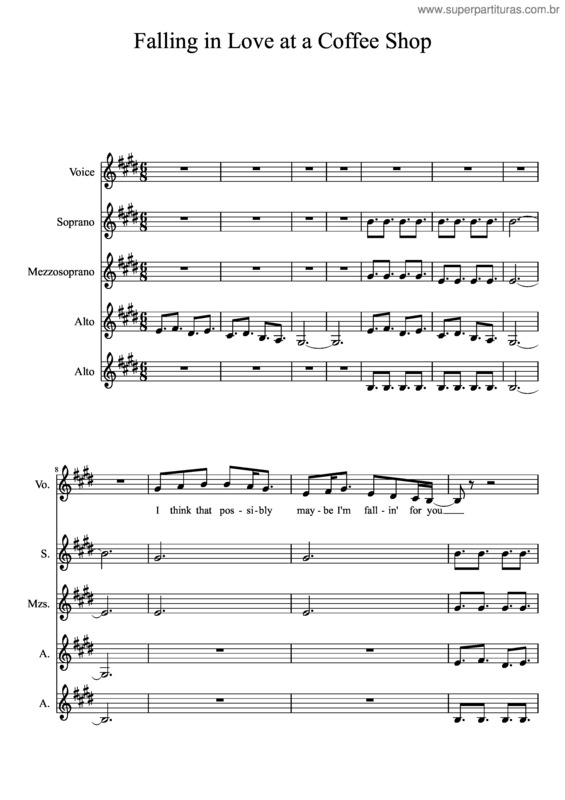Partitura da música Falling In Love At A Coffee Shop – Landon Pigg