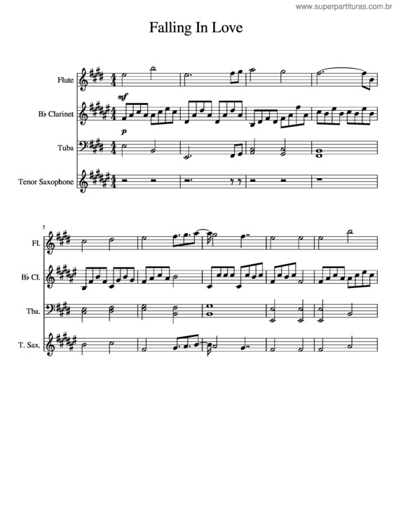Partitura da música Falling In Love v.2