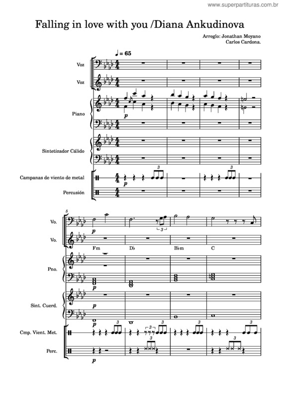 Partitura da música Falling In Love With You / Diana Ankudinova