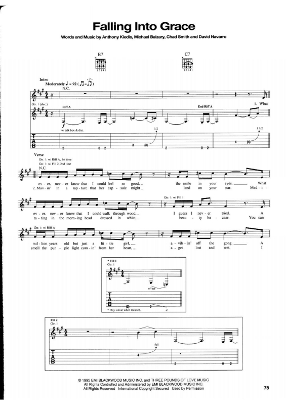 Partitura da música Falling Into Grace