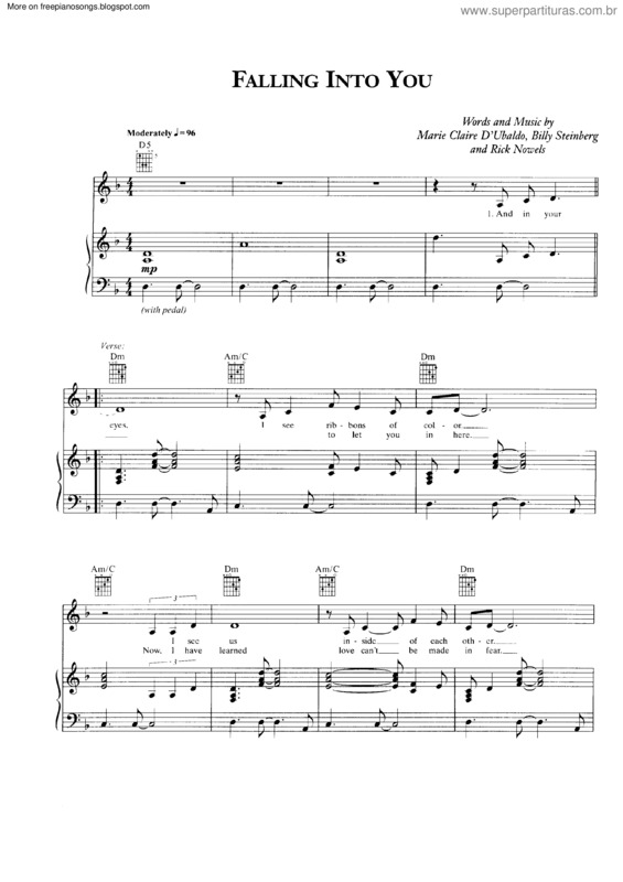 Partitura da música Falling Into You v.6