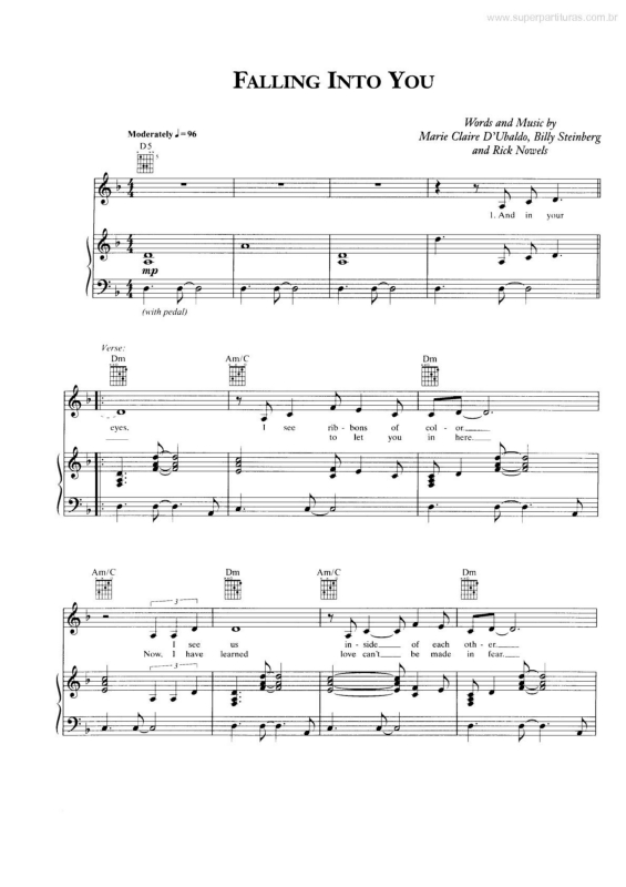 Partitura da música Falling Into You