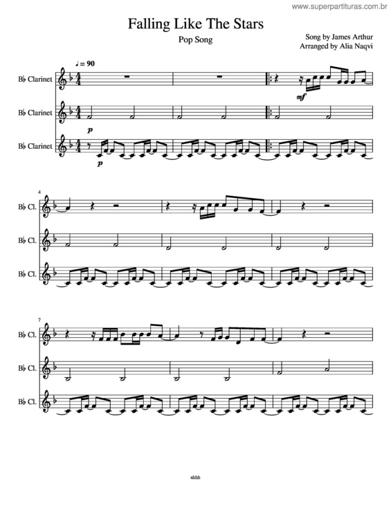 Partitura da música Falling Like The Stars
