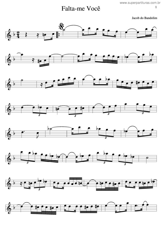 Partitura da música Falta-Me Você v.3