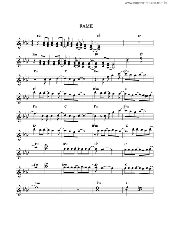 Partitura da música Fame v.3