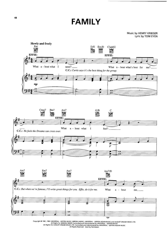 Partitura da música Family