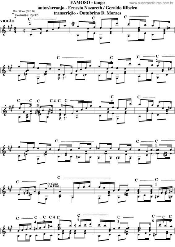 Partitura da música Famoso v.4