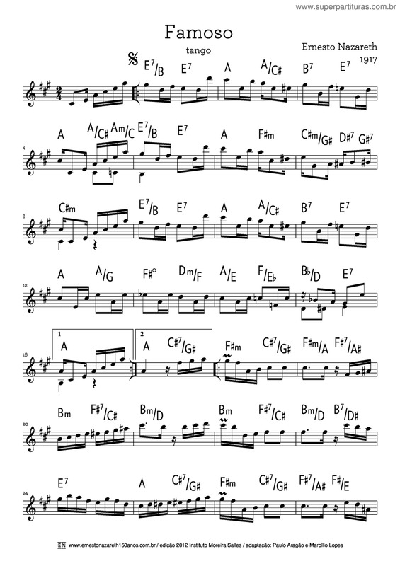 Partitura da música Famoso