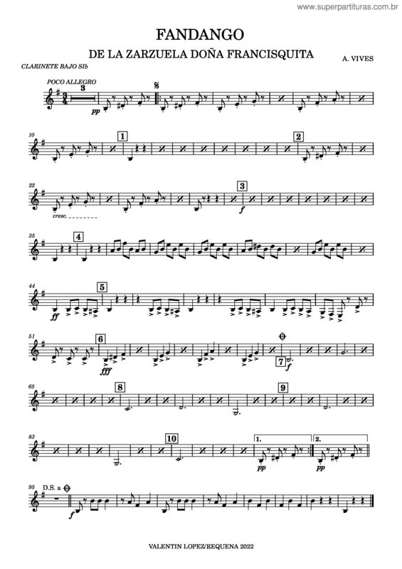 Partitura da música Fandango/Doña Francisquita Fandango