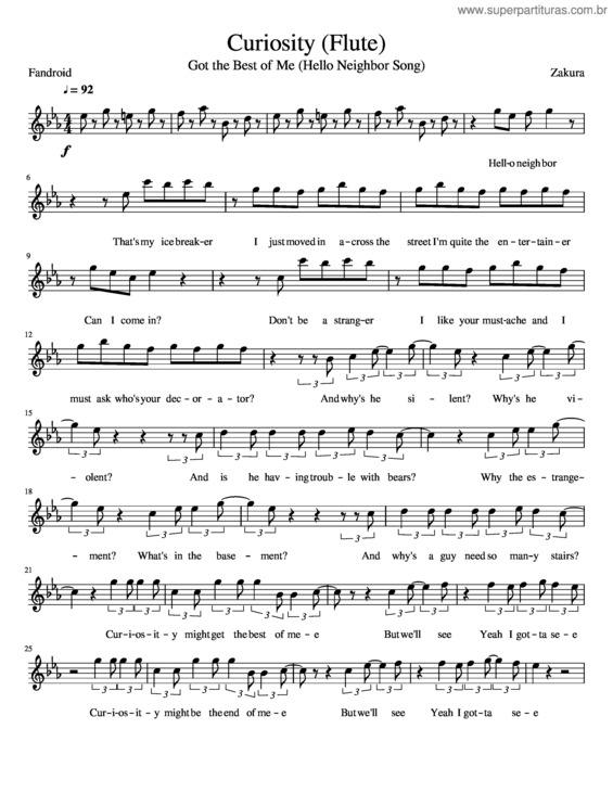 Partitura da música Fandroid
