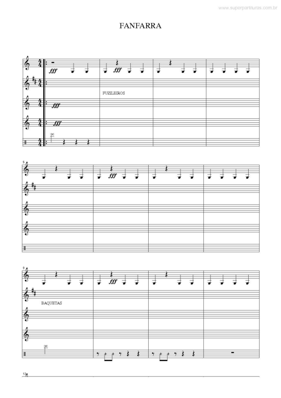 Partitura da música Fanfarra