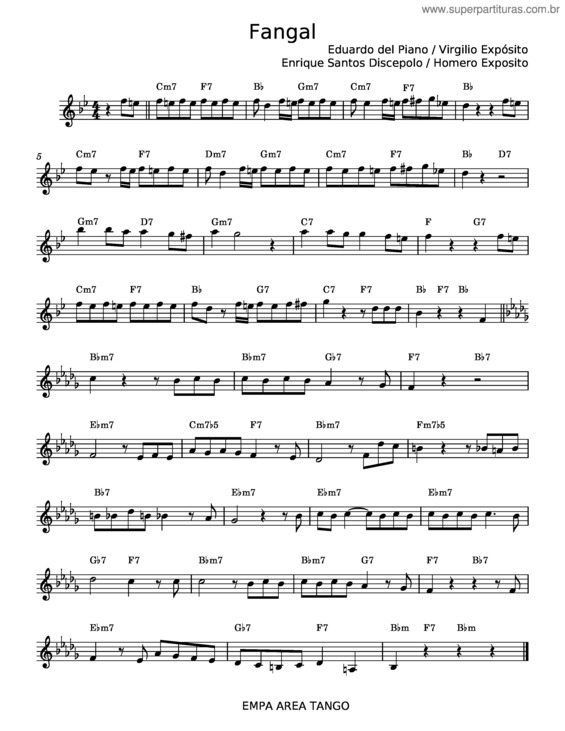 Partitura da música Fangal – Eduardo Del Piano;Virgilio Expósito;Enrique Santos Discépolo;Homero Expósito