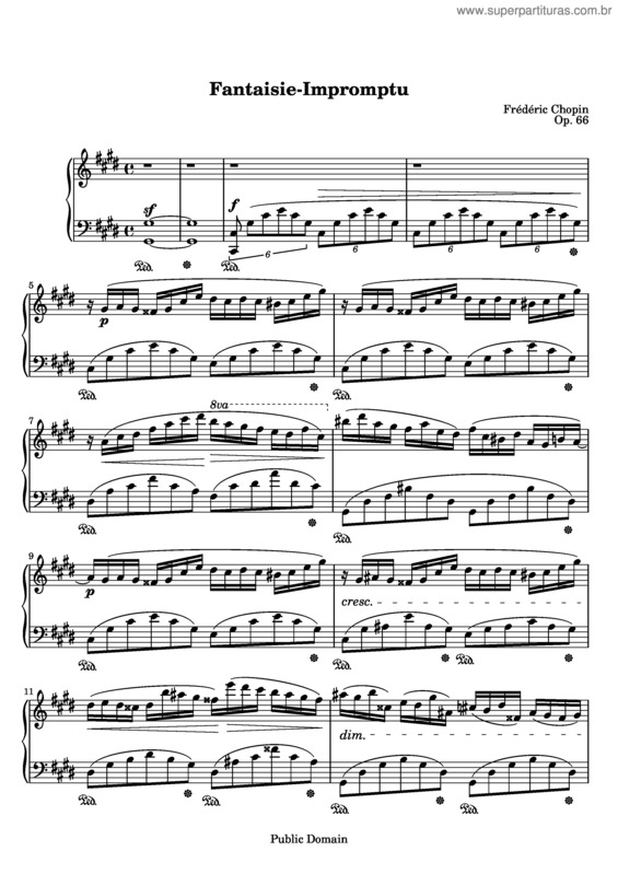 Partitura da música Fantaisie-Impromptu v.2