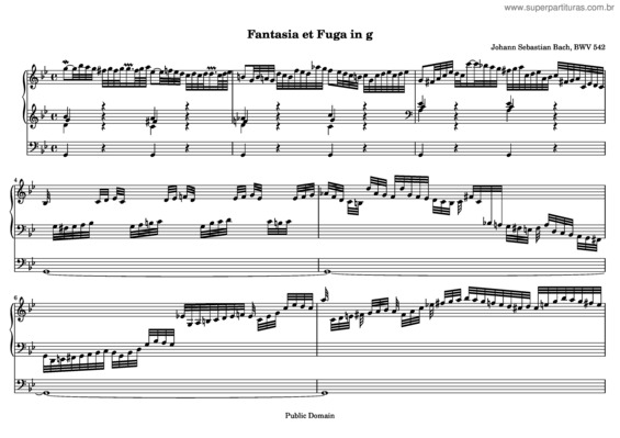 Partitura da música Fantasia and Fugue
