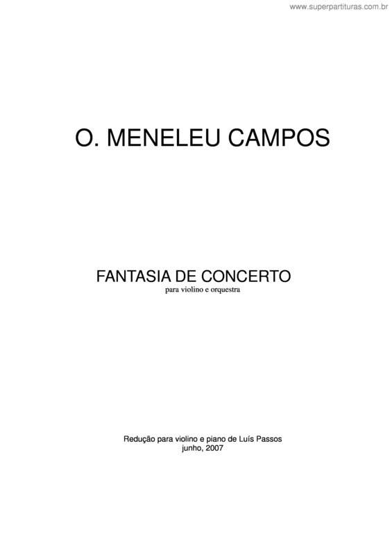 Partitura da música Fantasia de concerto para violino