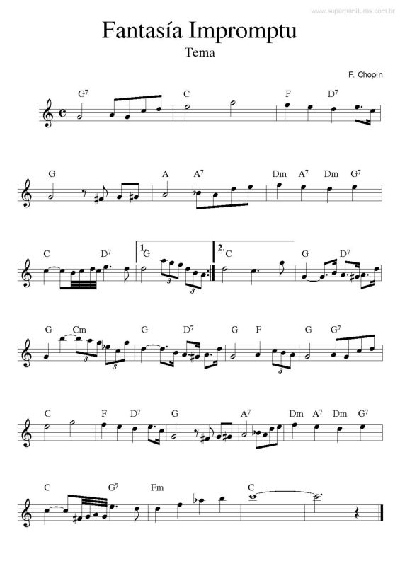 Partitura da música Fantasía Impromptu