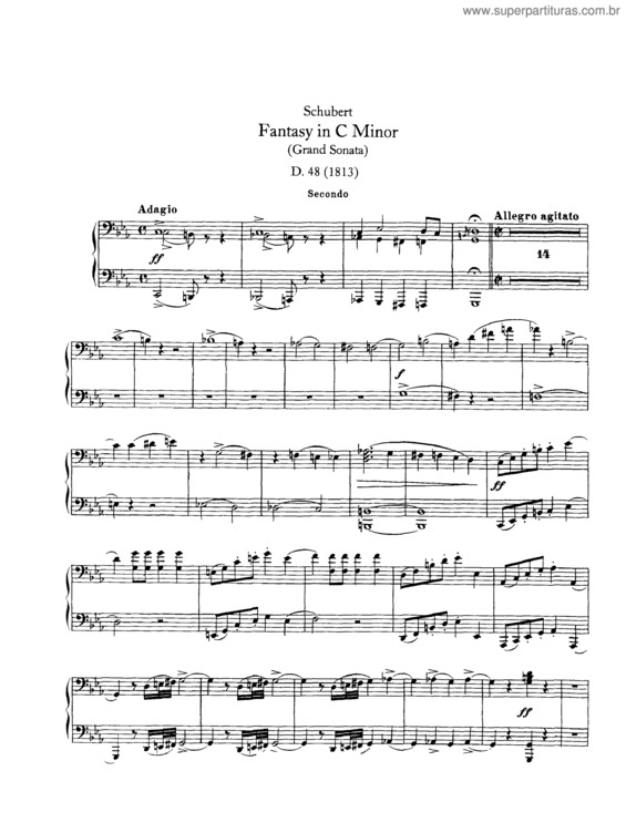 Partitura da música Fantasia in C for Piano Duet