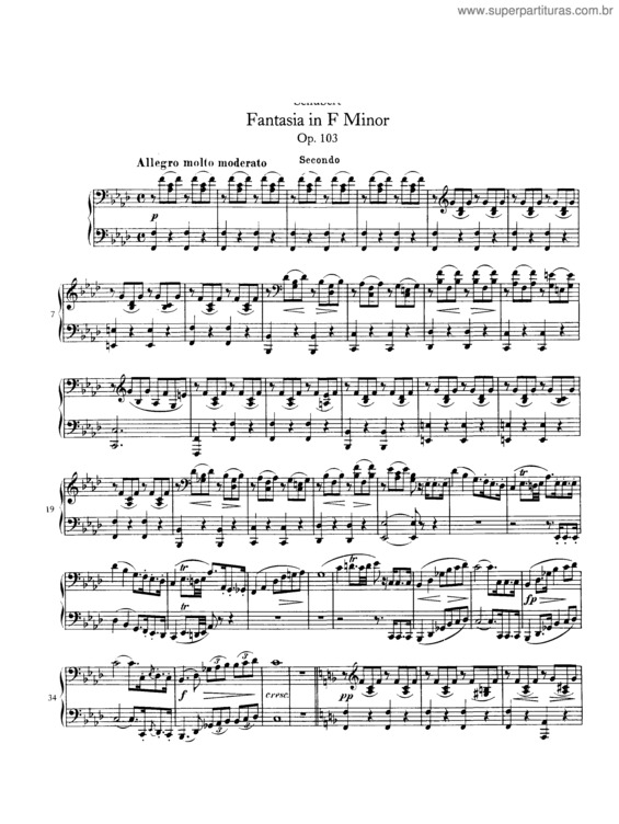 Partitura da música Fantasia in F Minor