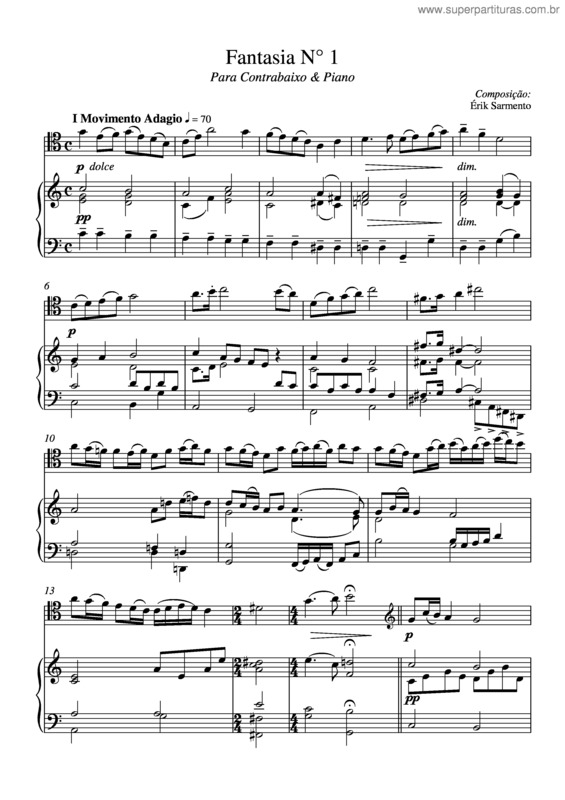 Partitura da música Fantasia n° 1