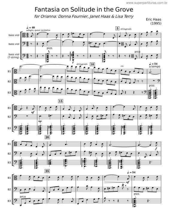 Partitura da música Fantasia On `Solitude In The Grove` – Eric Haas