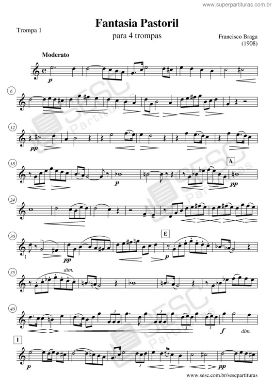 Partitura da música Fantasia pastoril v.2