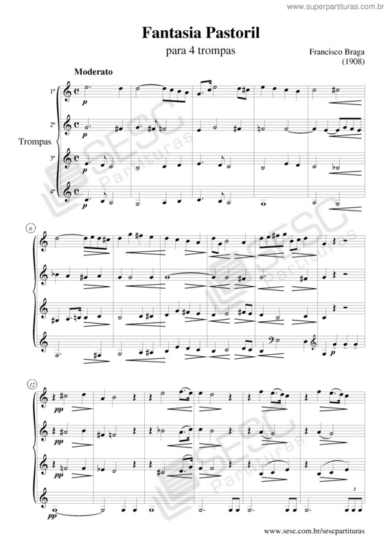 Partitura da música Fantasia pastoril