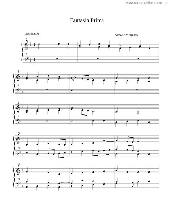 Partitura da música Fantasia prima