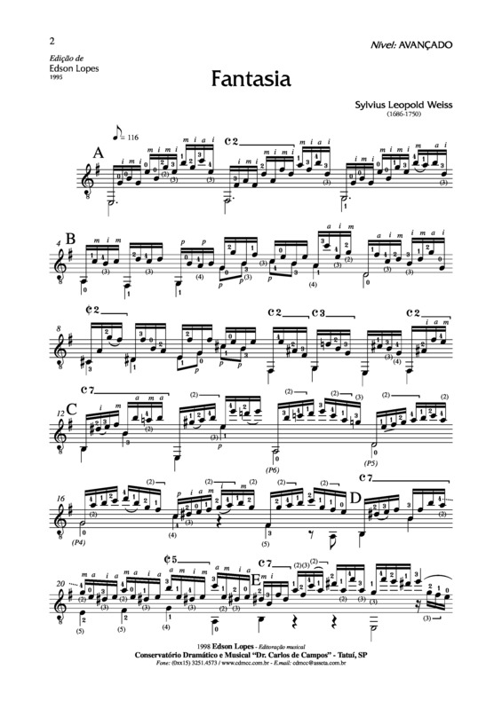 Partitura da música Fantasia v.11