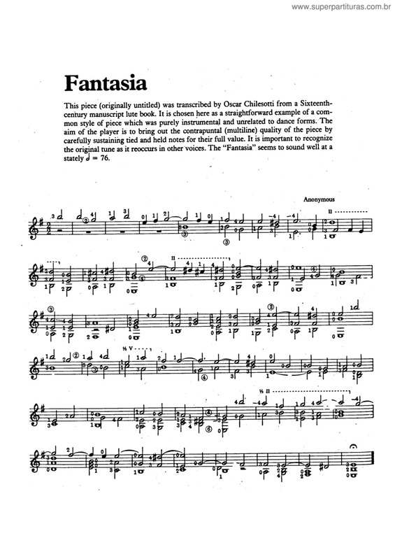 Partitura da música Fantasia v.12