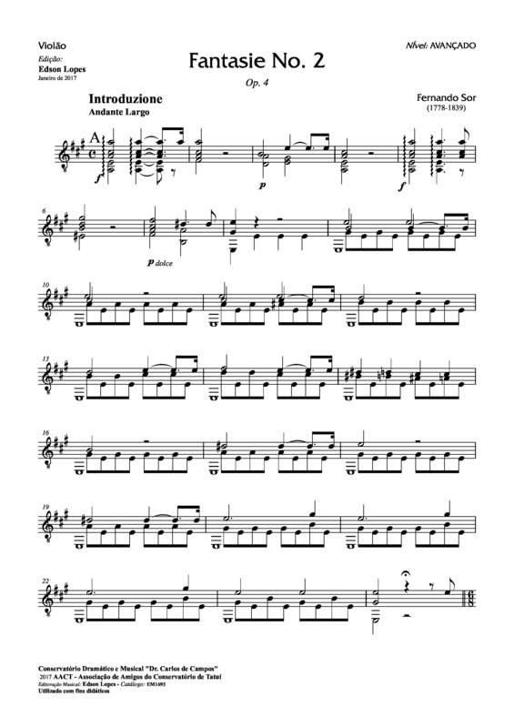 Partitura da música Fantasie Nr 2 Op. 4