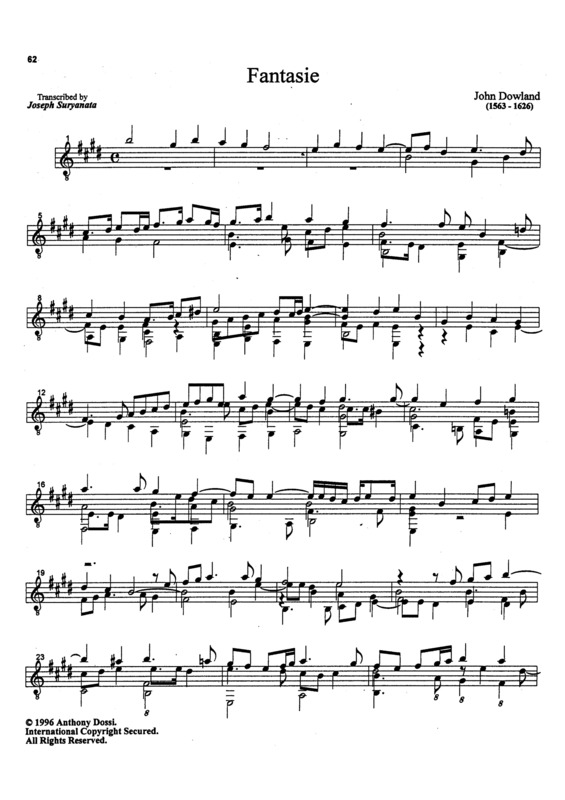 Partitura da música Fantasie v.2