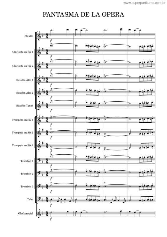 Partitura da música Fantasma De La Opera v.2