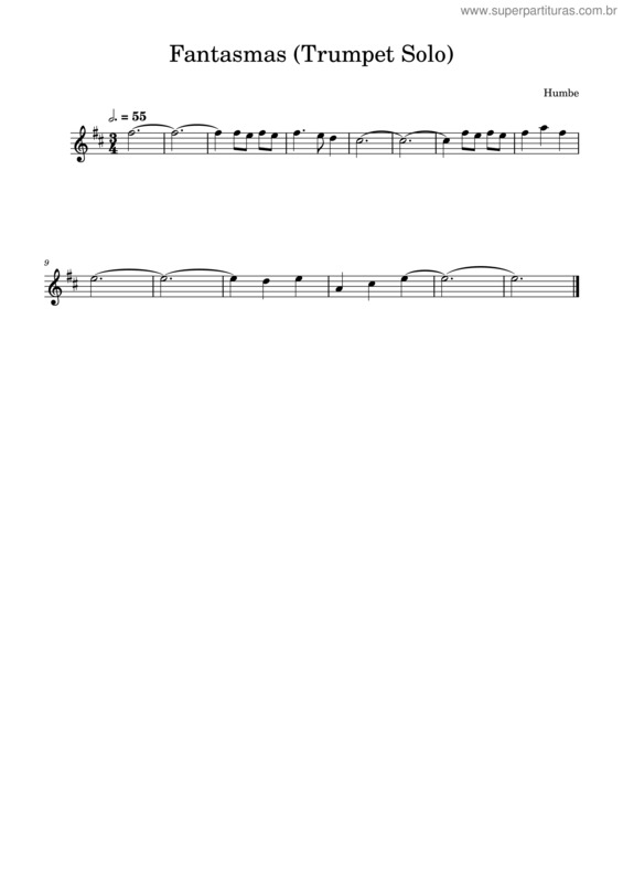 Partitura da música Fantasmas – Humbe