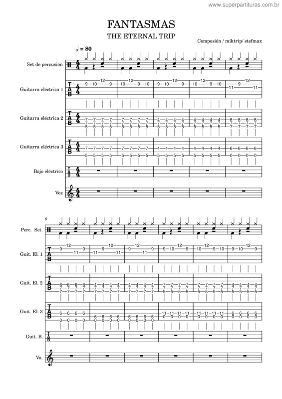 Partitura da música Fantasmas – The Eternal Trip
