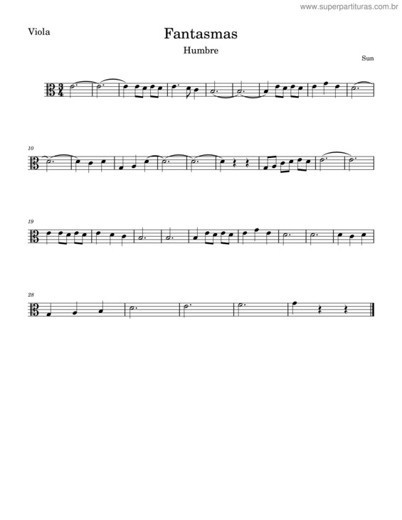 Partitura da música Fantasmas v.2