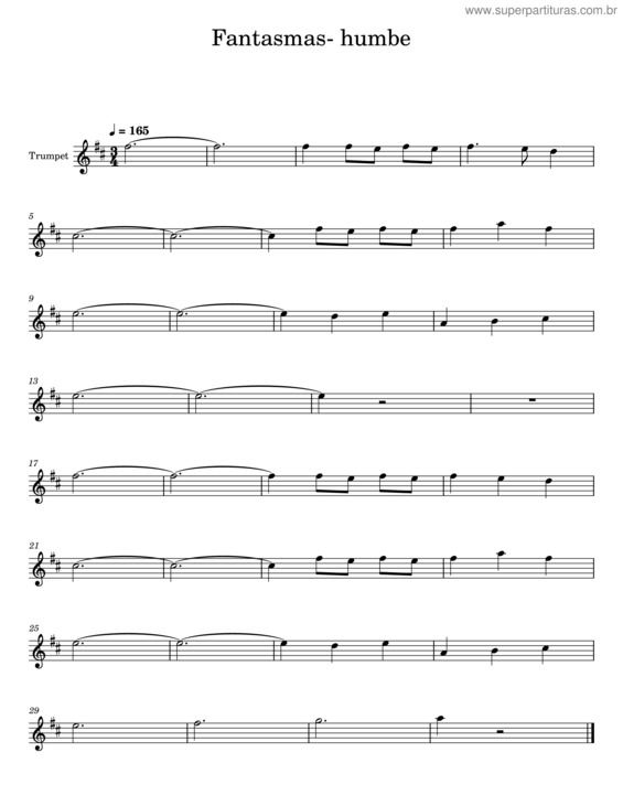 Partitura da música Fantasmas v.3