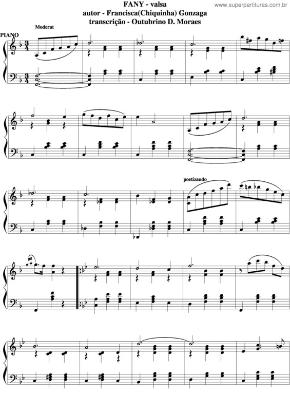 Partitura da música Fany v.4