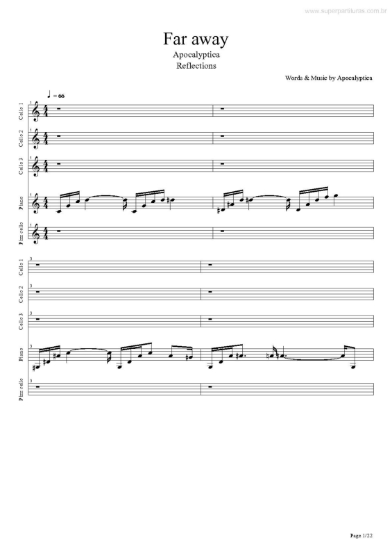 Partitura da música Far Away v.4