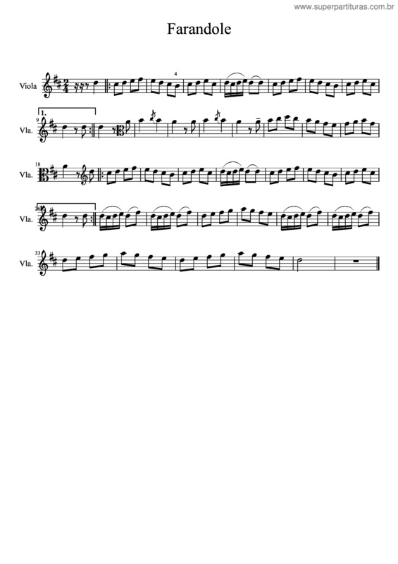 Partitura da música Farandole