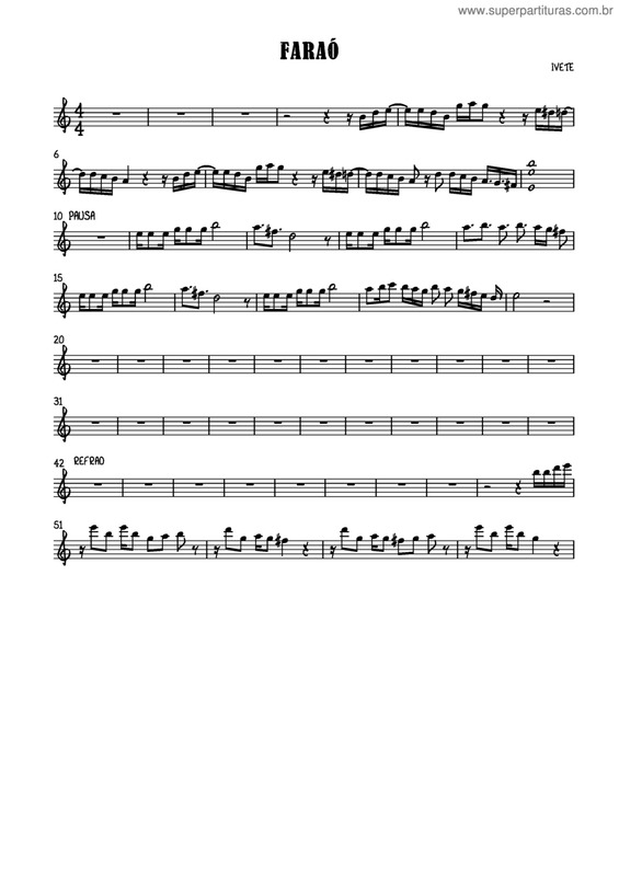 Partitura da música Faraó