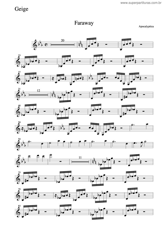 Partitura da música Faraway