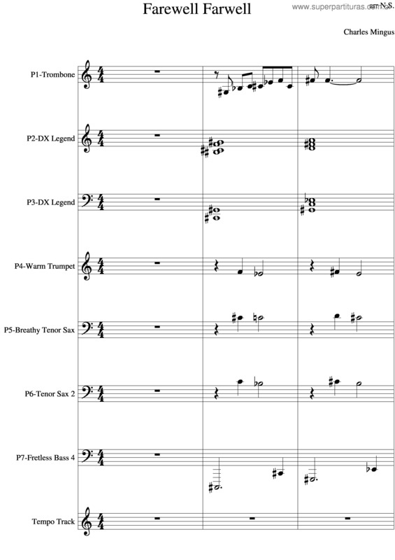 Partitura da música Farewell Farwell