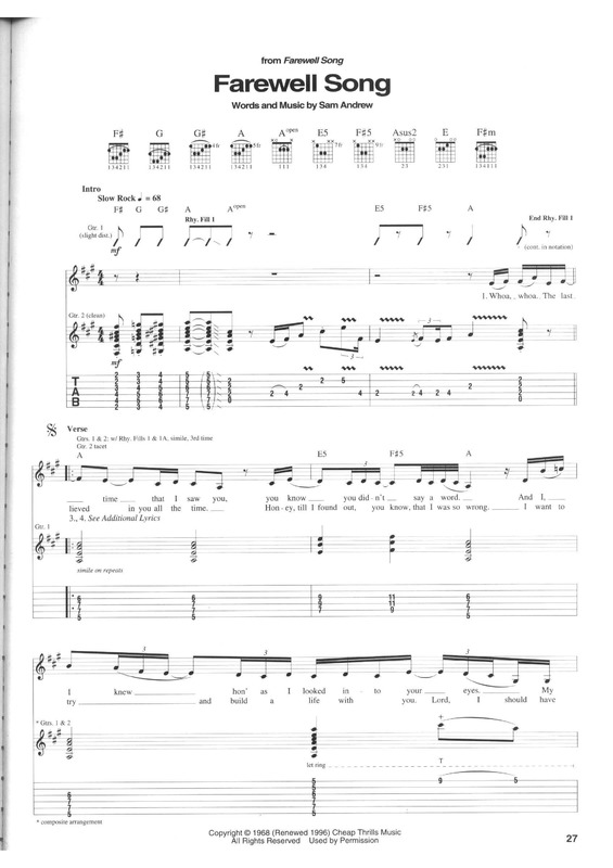 Partitura da música Farewell Song