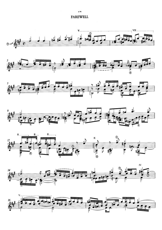 Partitura da música Farewell