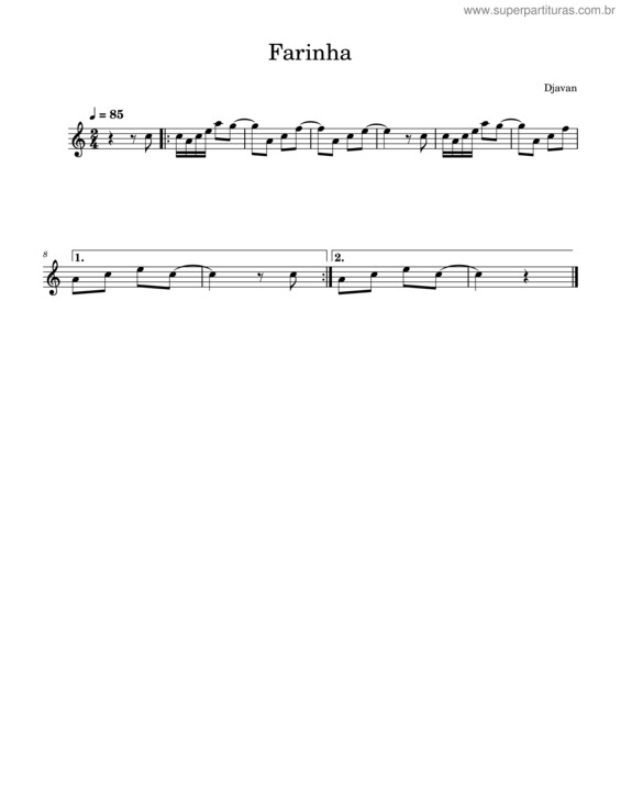 Partitura da música Farinha