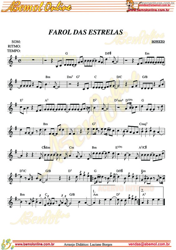 Partitura da música Farol Das Estrelas v.2