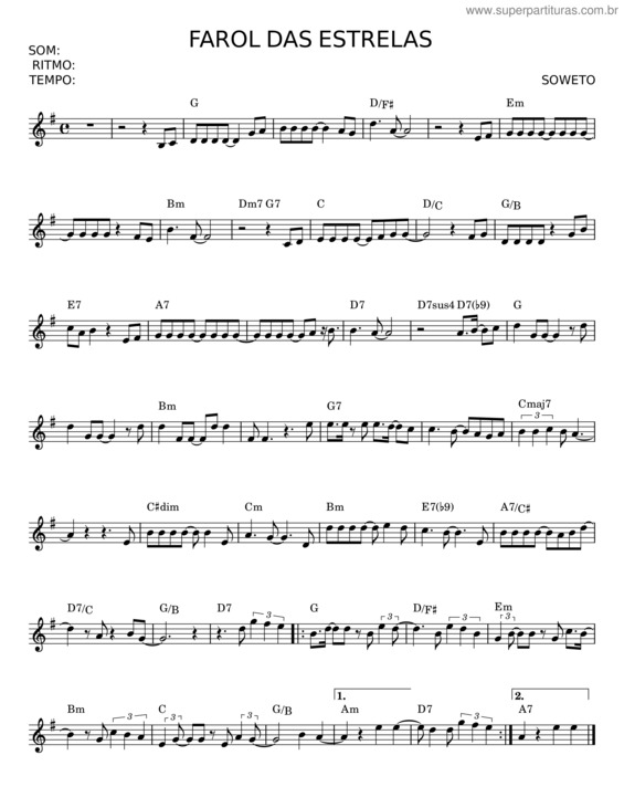 Partitura da música Farol Das Estrelas v.3