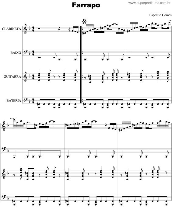 Partitura da música Farrapo