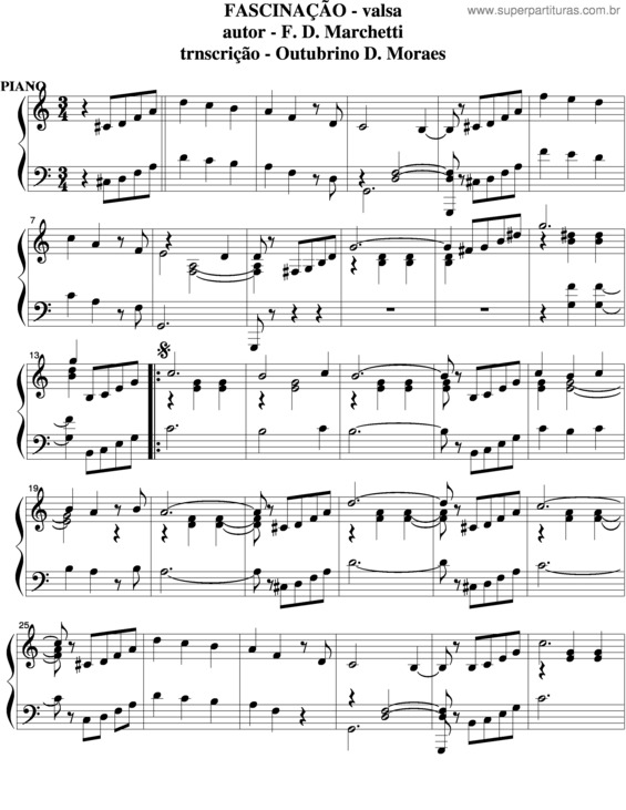 Partitura da música Fascinação v.11