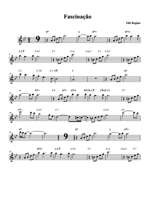 Partitura da música Fascinação v.15